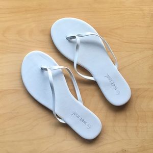 Wet Seal White Flip Flop Sandals